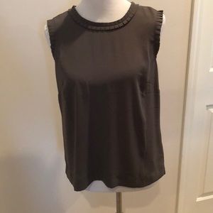 NWT olive green JCRew silk top
